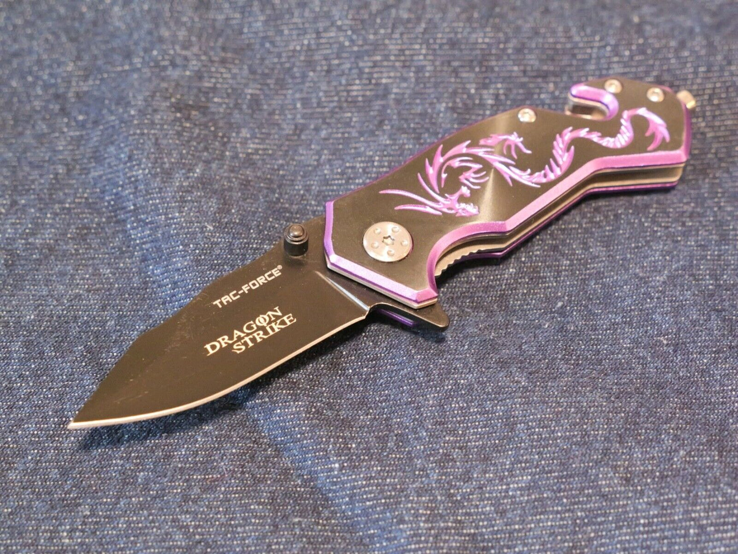 Purple Dragon Strike Pocket Knife Mini Ladies 6" Overall 2" Blade Small Cute