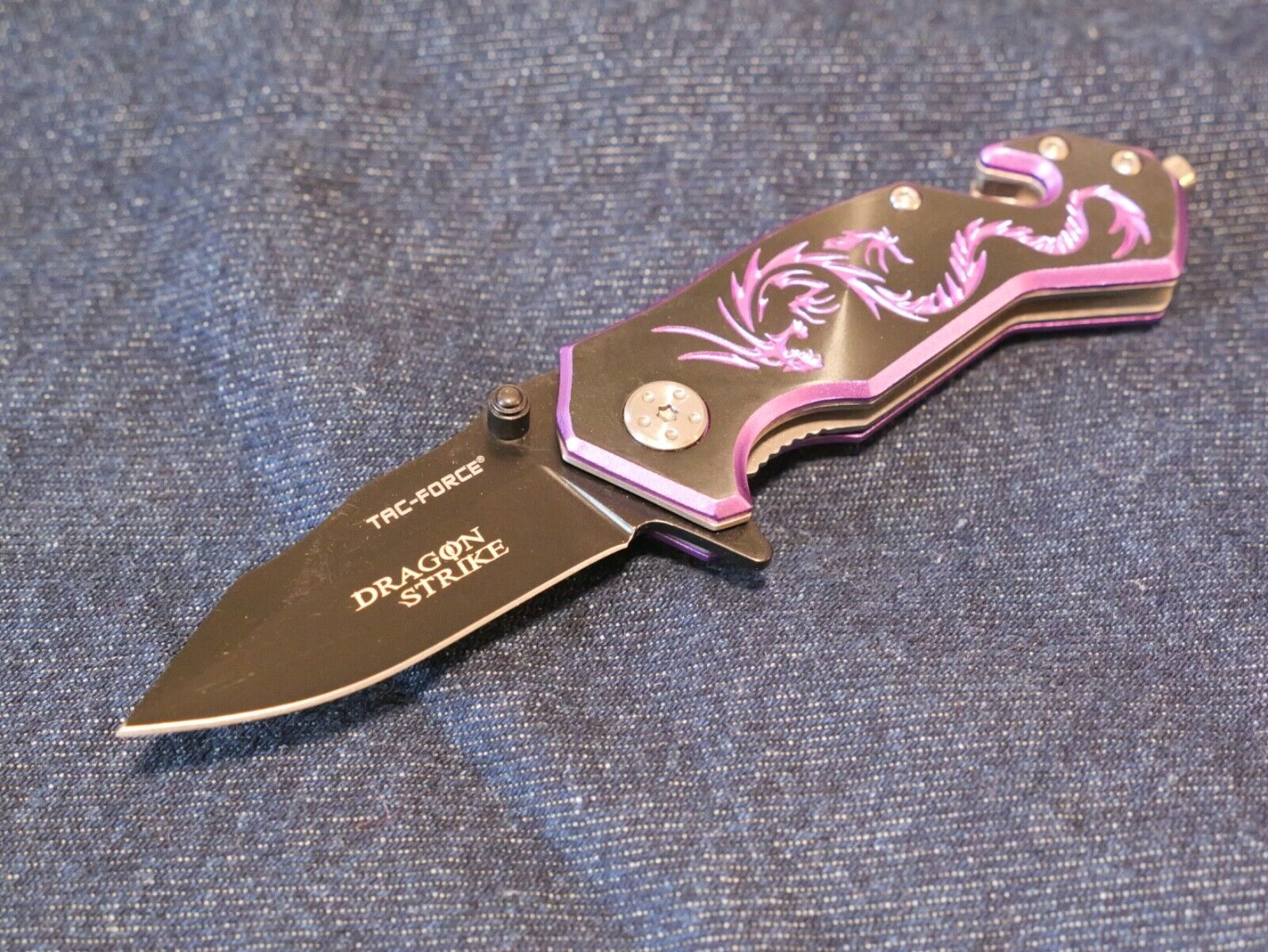 Purple Dragon Strike Pocket Knife Mini Ladies 6" Overall 2" Blade Small Cute