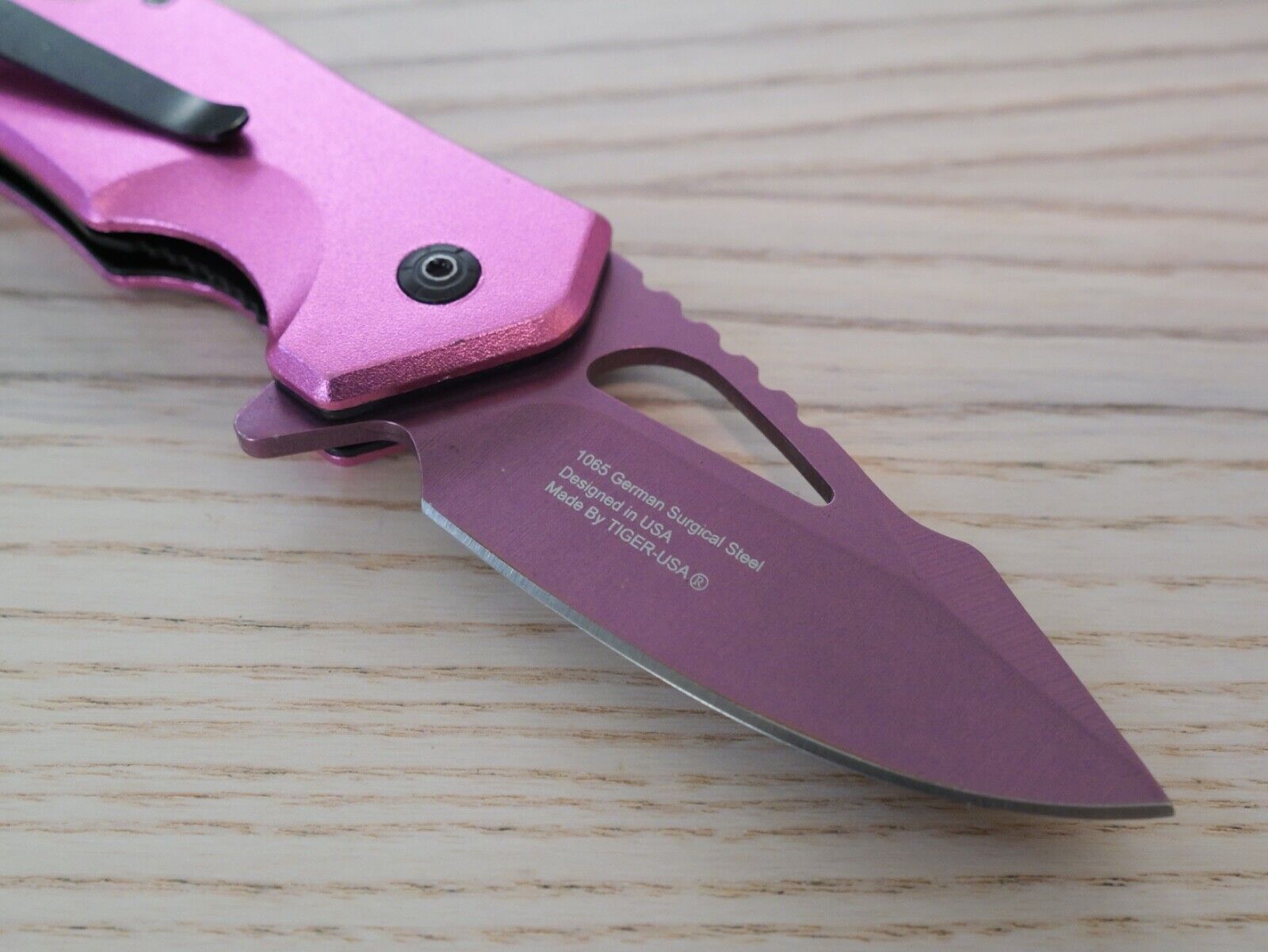 Hot Pink Pocket Knife Spring Assisted Black Ladies Self Defense Girly Medium EDC