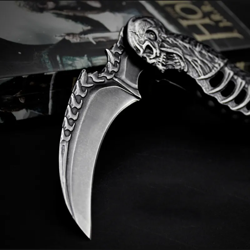 Skeleton Pocket Knife Spring Assisted Grim Reaper Design 8" Open Folding Knife