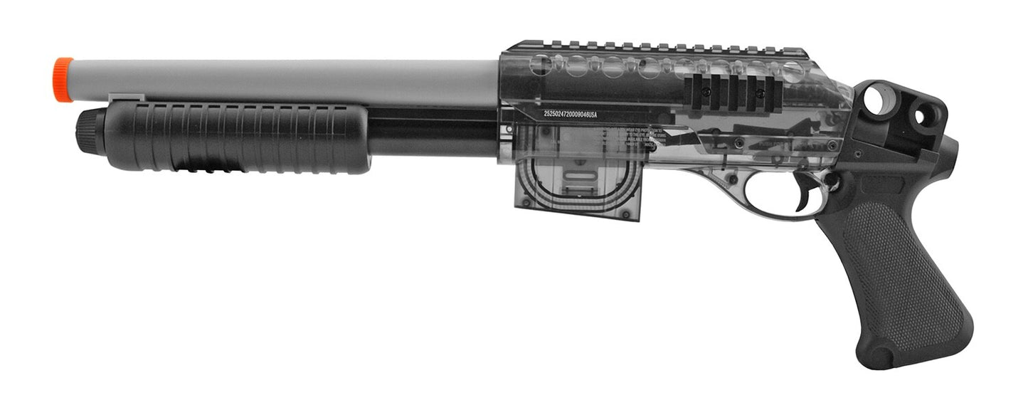 Game Face - Ghost Spring Powered Airsoft Shotgun and Pistol Kit Clear 370 fps