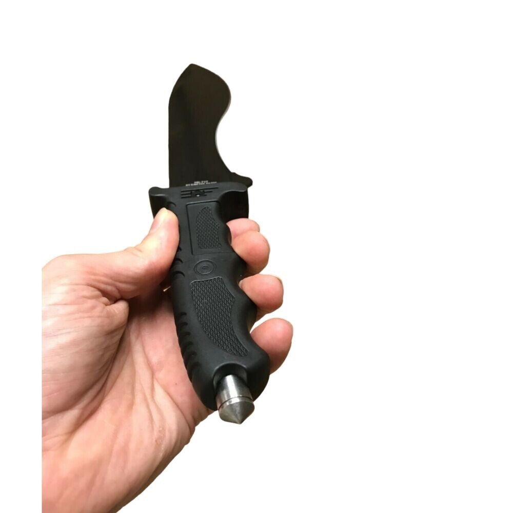 Survivor Fixed Blade Bolo Knife Black Small Machete 16" Glass BREAKER Sheath