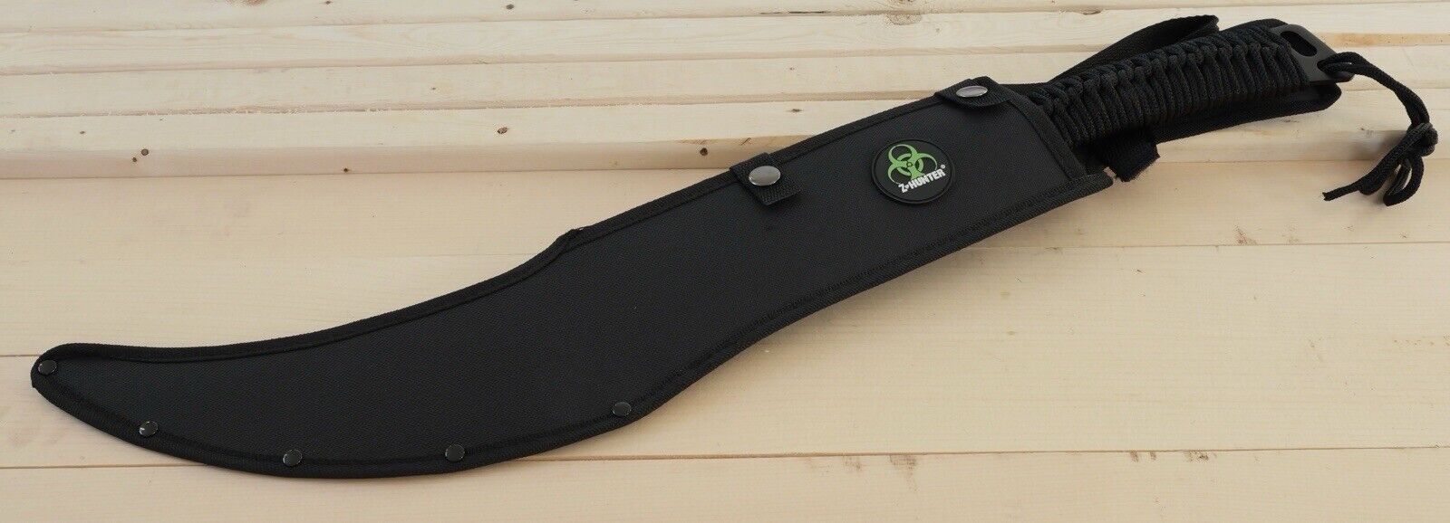 24” Zombie Machete Blue Z-Hunter Full Tang Sawback Nylon Sheath Shoulder Strap L