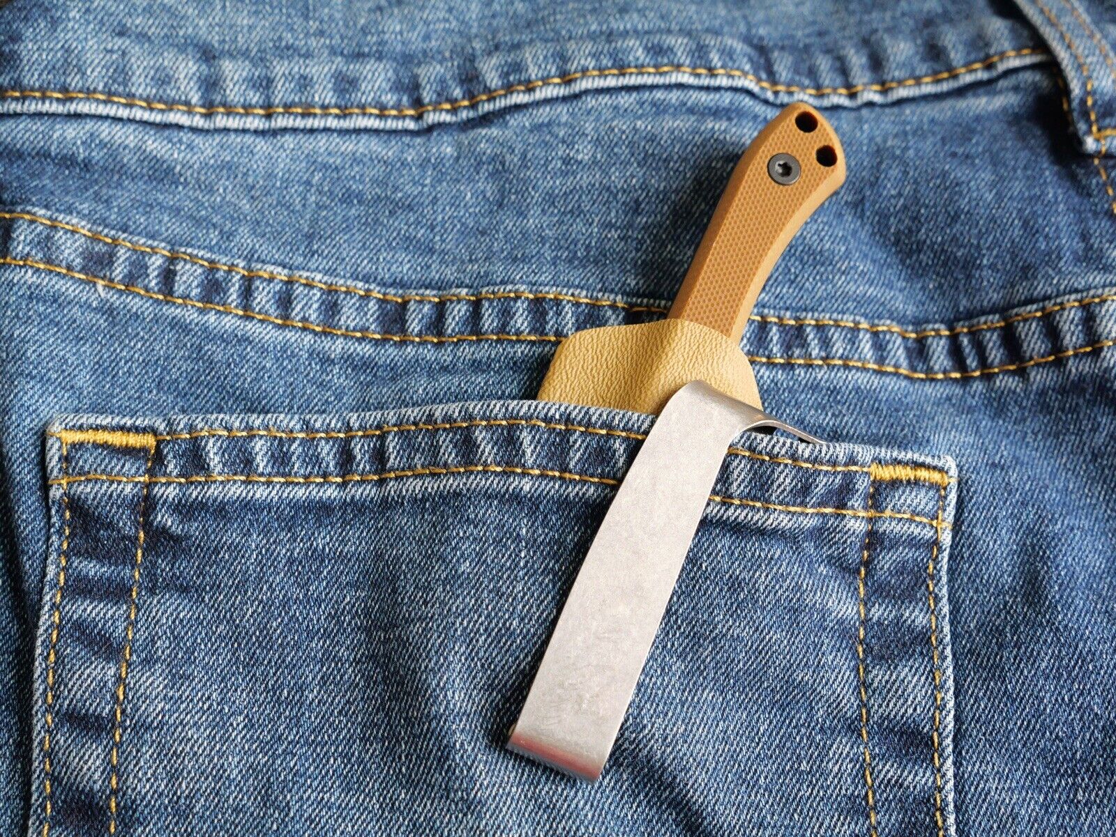 12cm Fixed Blade Knife Kydex Sheath Full Tang Back Pocket Clip Horizontal Carry