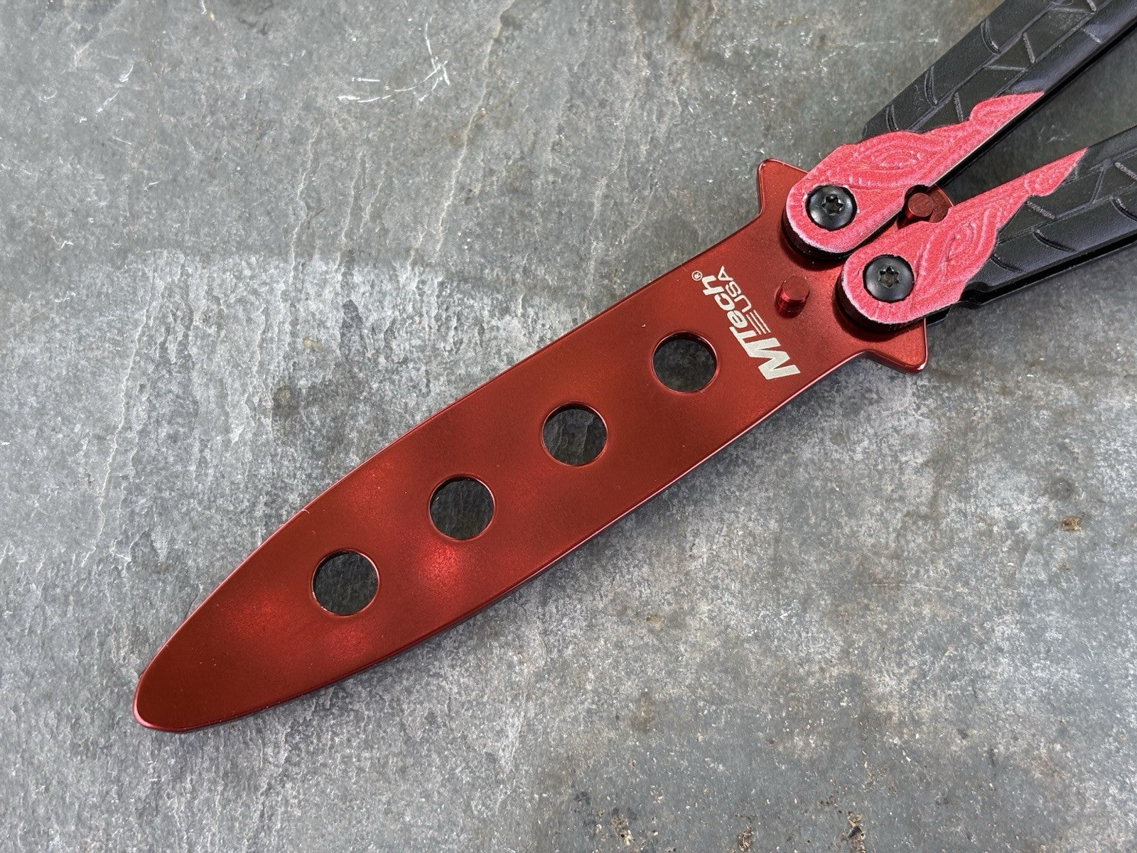 5.5" TRAINING BUTTERFLY Balisong Practice Red Black Flip Trick Toy Blunt