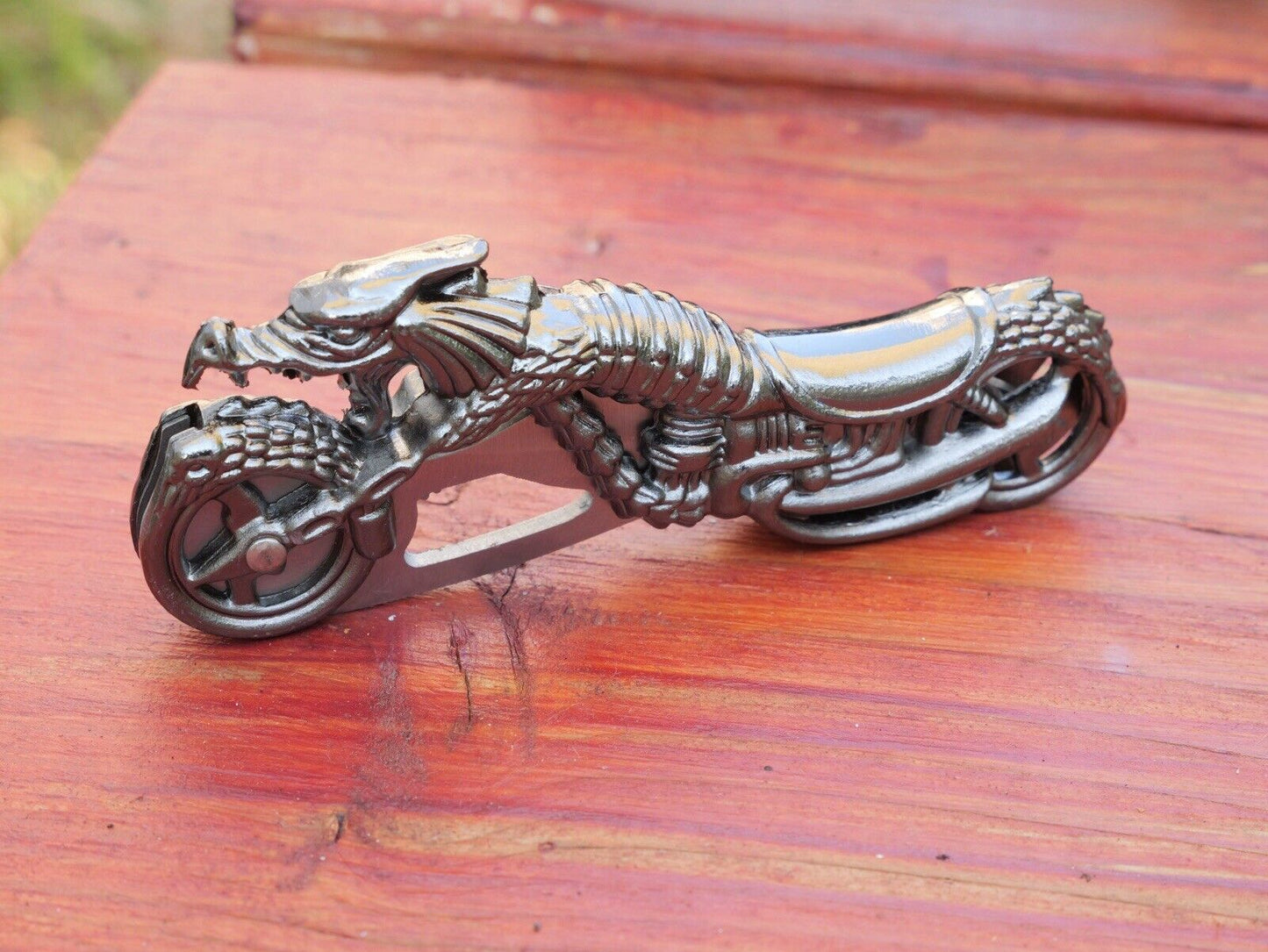 4” Folding Pocket Knife Motorcycle Design Novelty Display Collectible Dragon