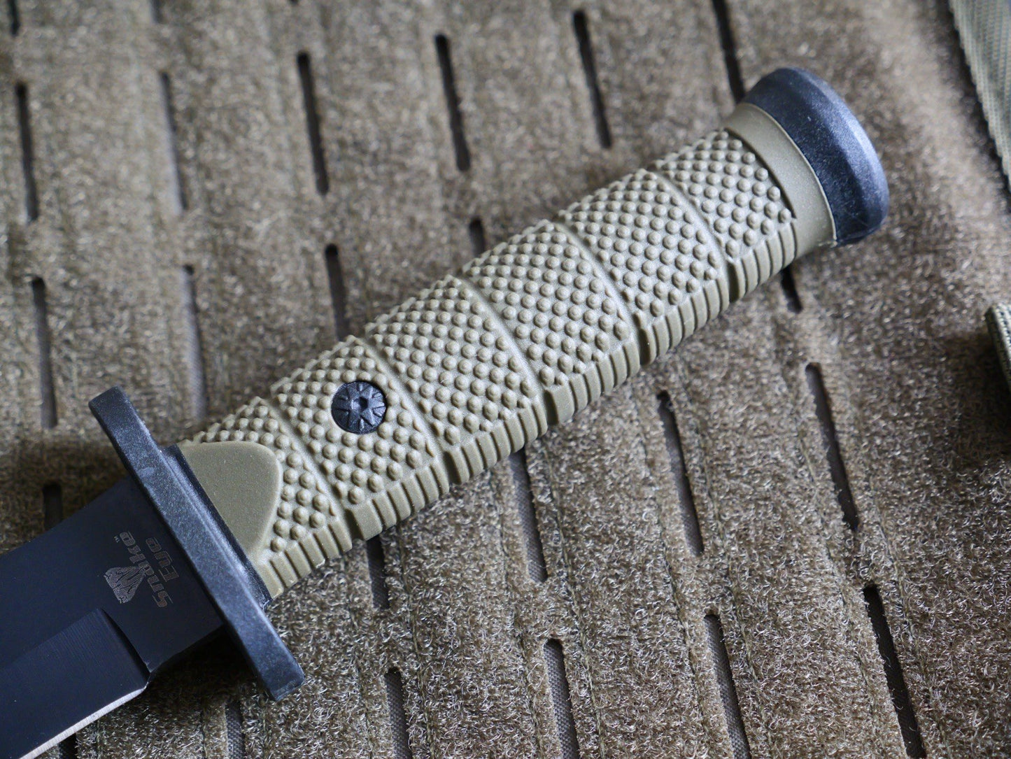 12” Fixed Blade Combat Knife Black Full Tang Rubber Handle Sawback Sharp Marines