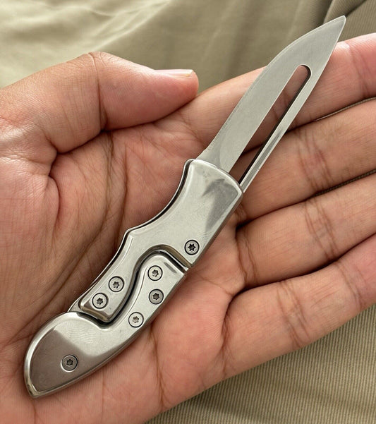 13.5cm Outdoor Folding Knife Mini Mechanical Stainless Steel Carrying Pocket Edc