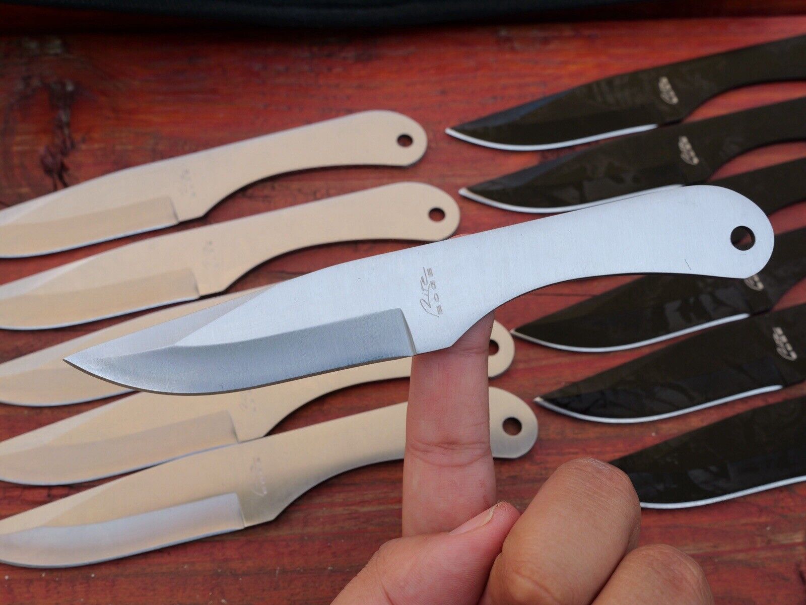 6” Throwing Knife Set 12 Pcs Rival Competition 2 Colors Black Chrome Balanced