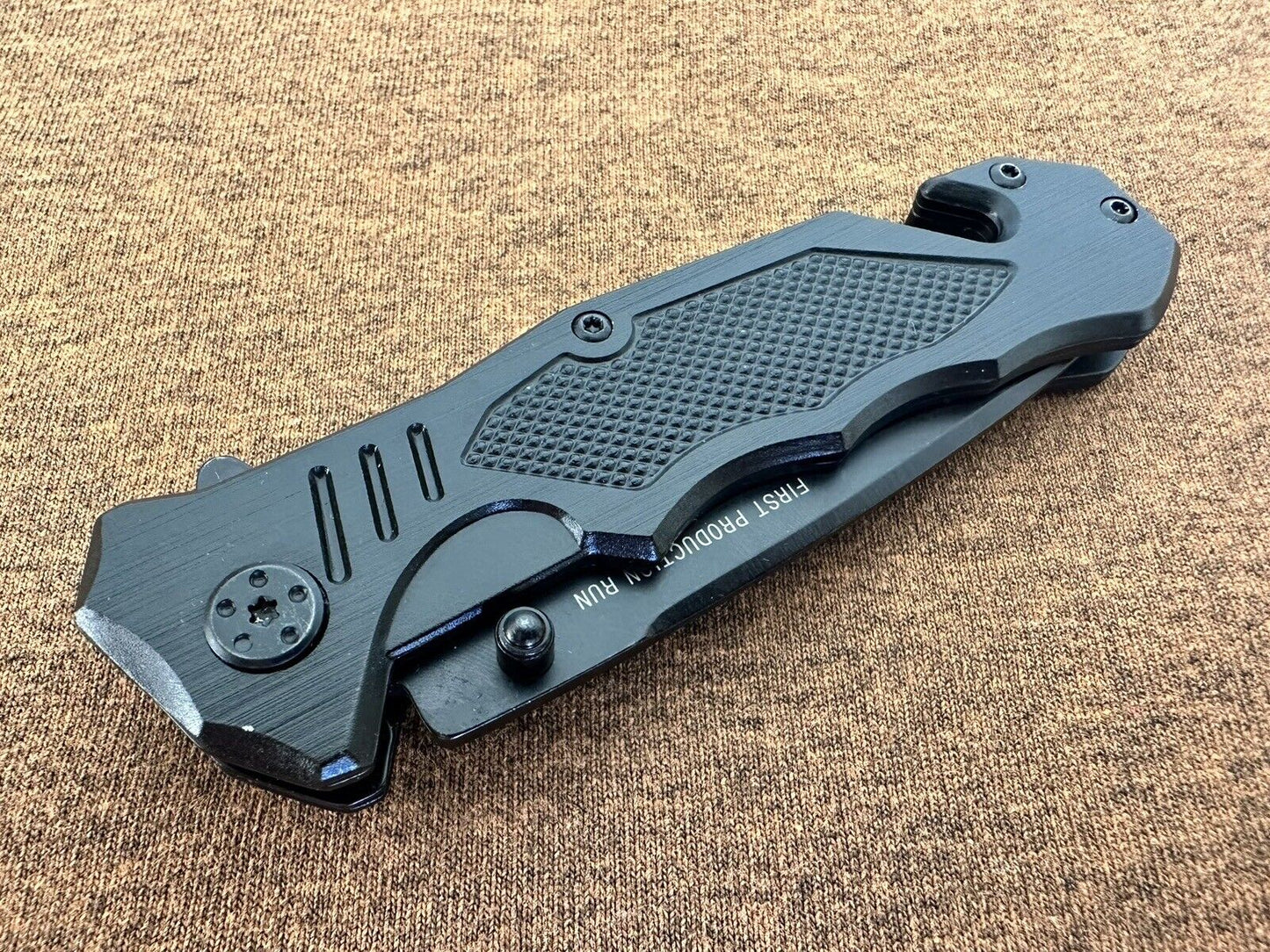 Rescue Tactical Pocket Knife Surgical Steel Glass Breaker Seat Belt Cutter 4.5”