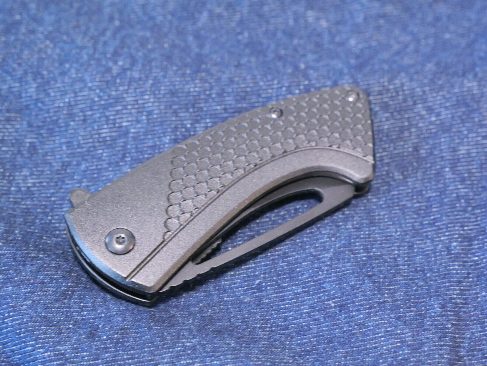 Mini Black Cleaver Spring Assist Pocket Knife 7" overall 2.75" Blade Belt Clip