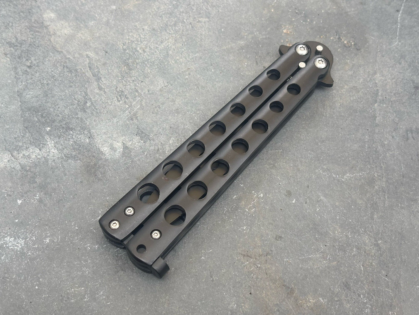 5.5" TRAINING BUTTERFLY Balisong Practice Black Flip Trick Toy Blunt