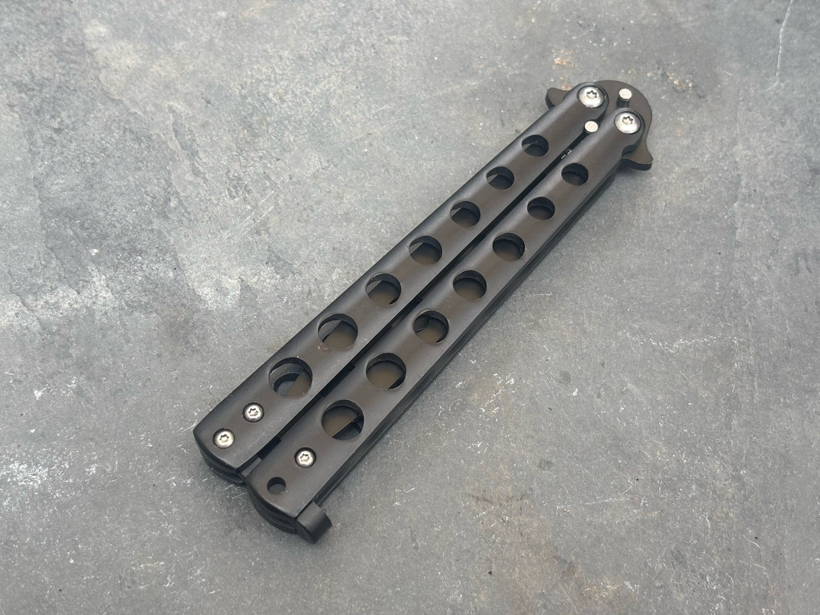 5.5" TRAINING BUTTERFLY Balisong Practice Black Flip Trick Toy Blunt