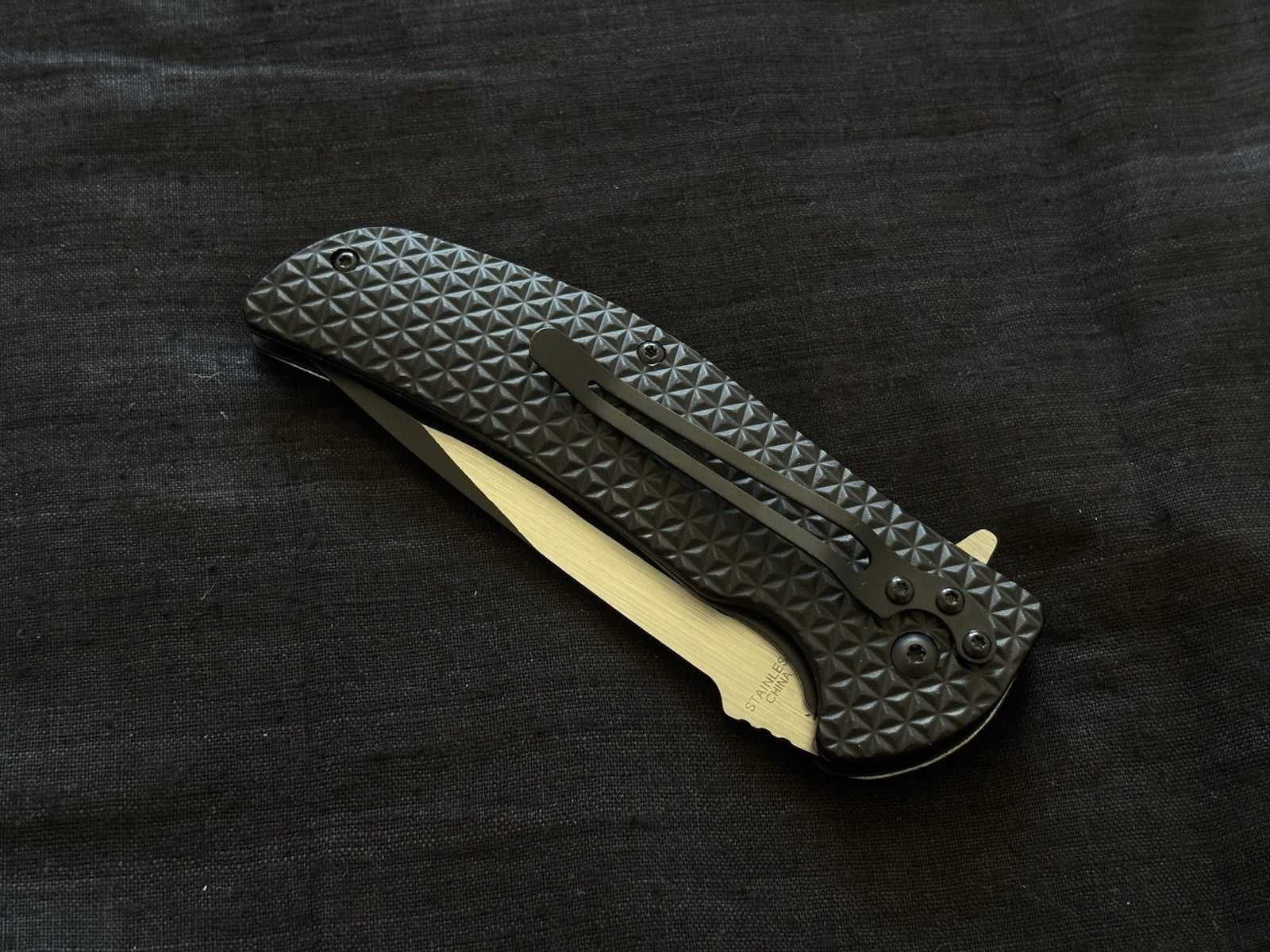 Classic Pocket Knife Full Size Spring Assist Black Wood Handle Sharp Belt Clip