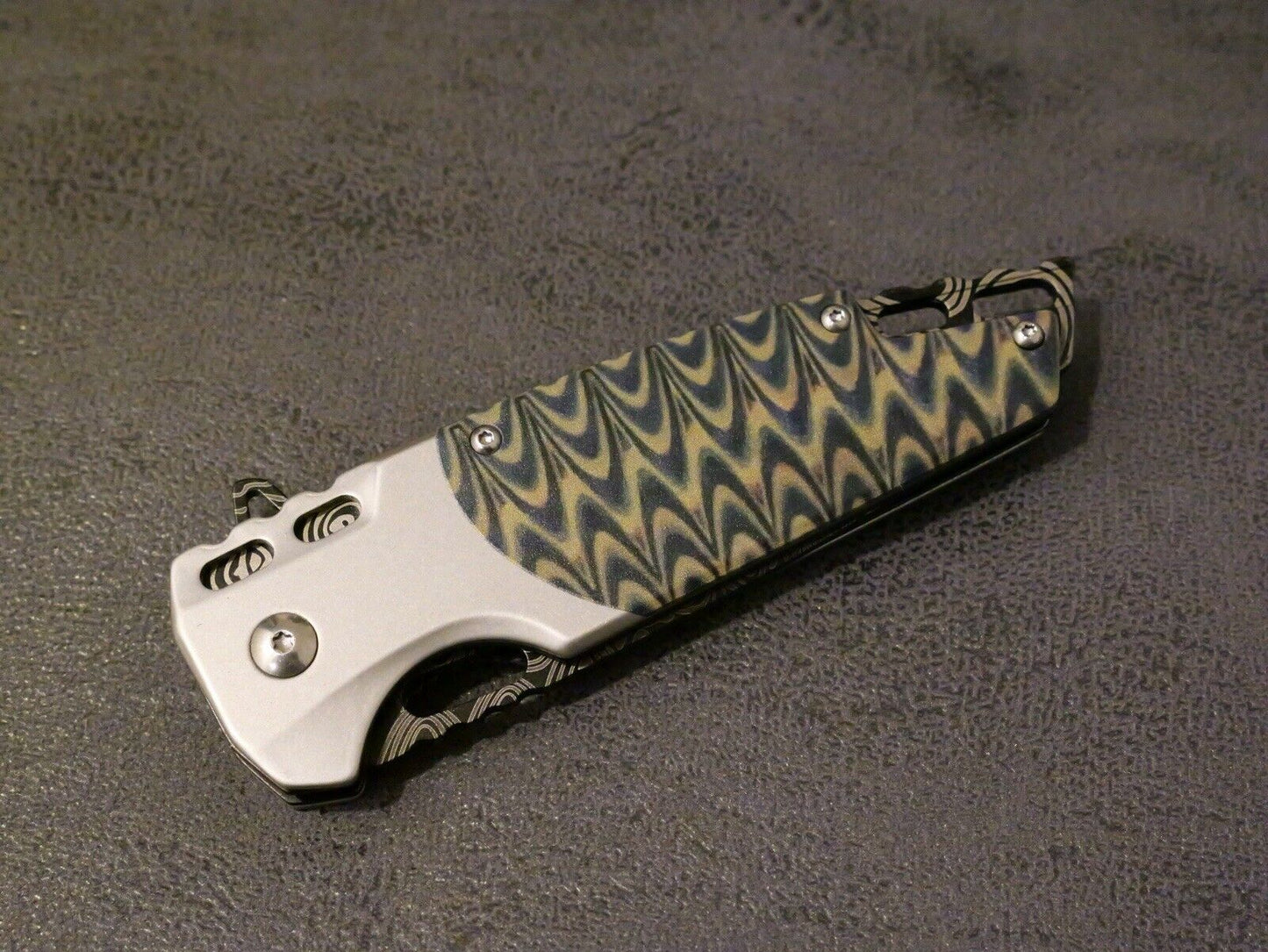 Full Size Pocket Knife Modern Design Spring Assist Tanto Psychedelic Belt Clip