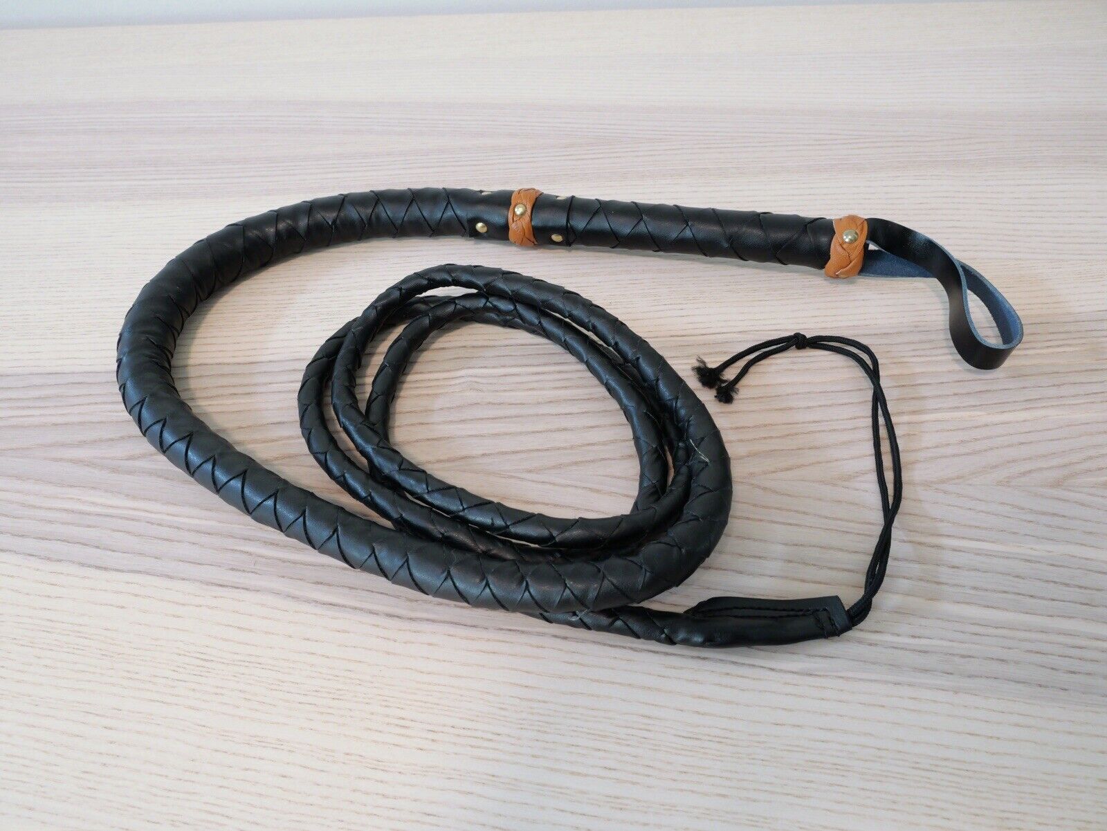 9’ Leather Whip Heavy Duty Authentic Crackle LOUD Cosplay Renaissance Fair