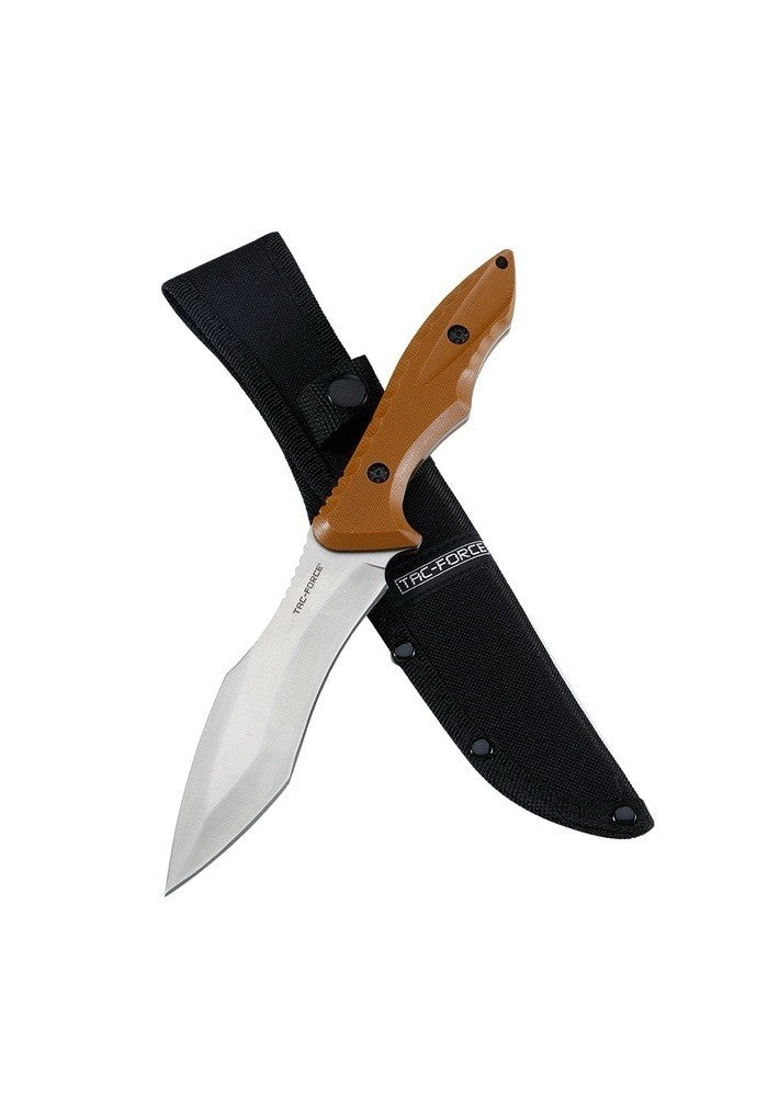 11” Fixed Blade Knife Full Tang Combat Bolo Desert Tan Nylon Sheath 