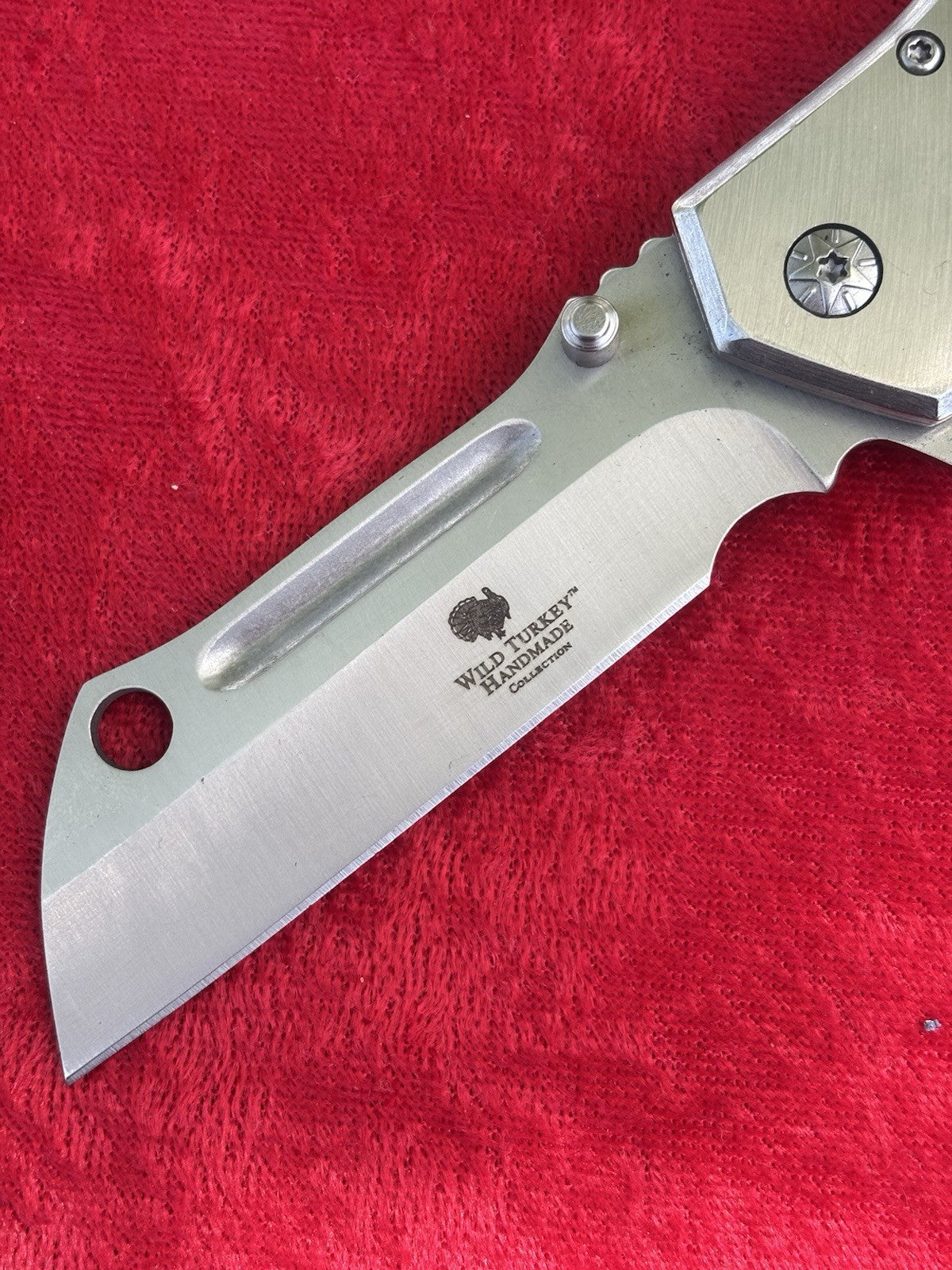 Cleaver Pocket Knife All Metal Wood Handle Spring Assist Frame Lock Heavy Duty