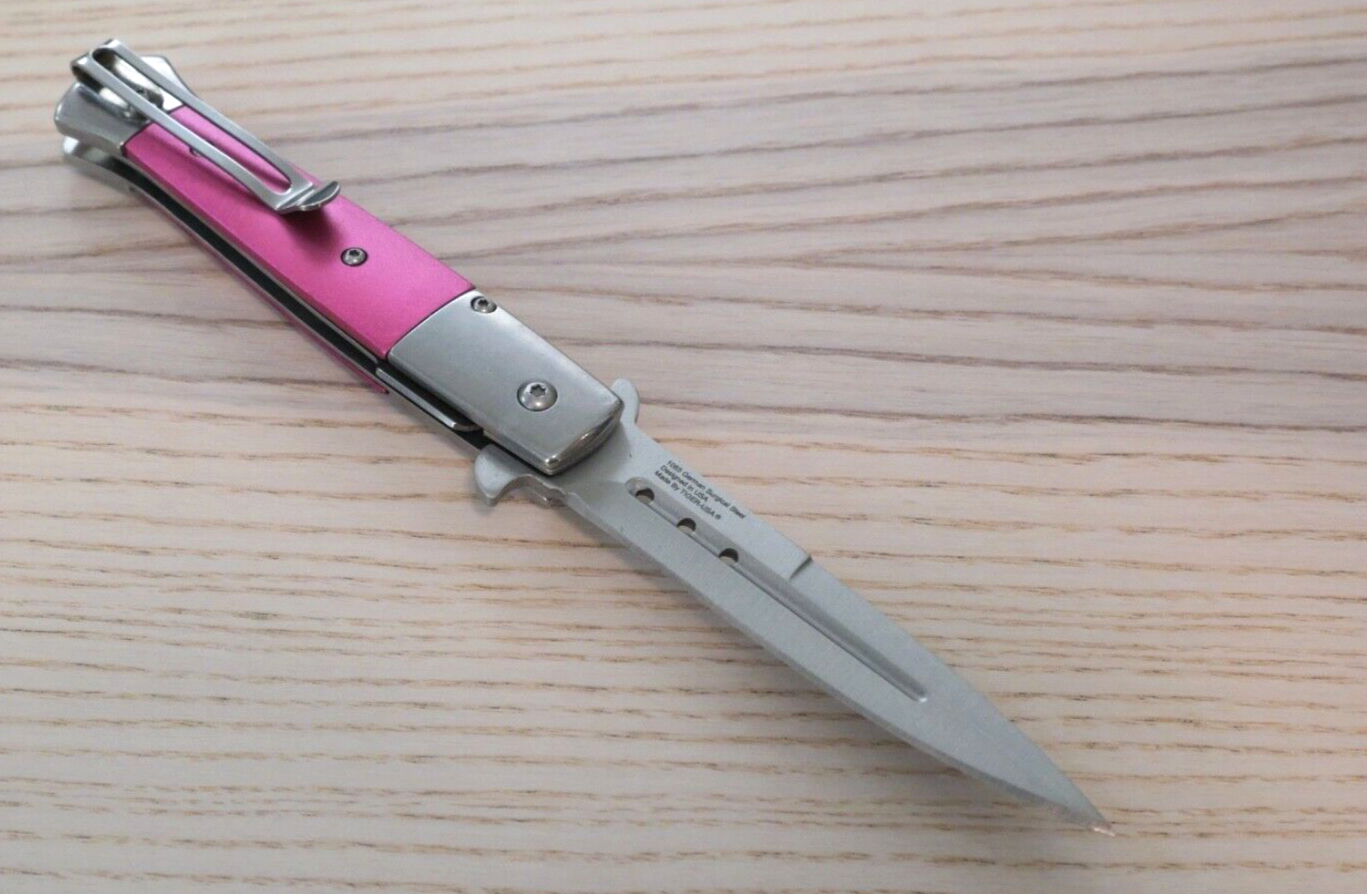 Pocket Knife Vintage Italian Design Ladies Girly Handle Pink Assisted Women Cute