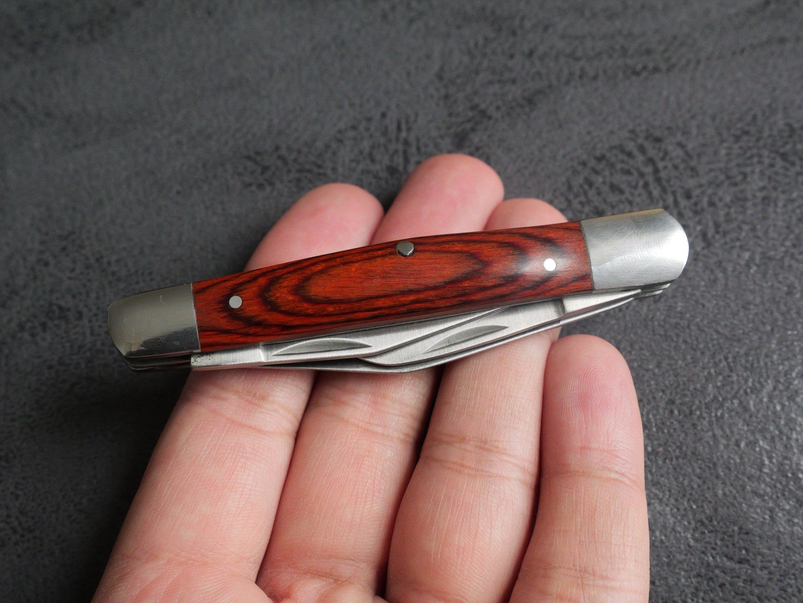 3” Stockman Knife Classic Folding Pocket Knife 3 Blades Sharp Wood Handle Edc