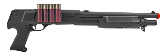 UKArms M183A1 Spring-Powered Airsoft Pump-Action Shotgun Black Imitation Shells