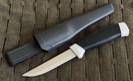 9” Fixed Blade Knife Hard Sheath Belt Clip High Hardness 4” Blade Rubber Handle 