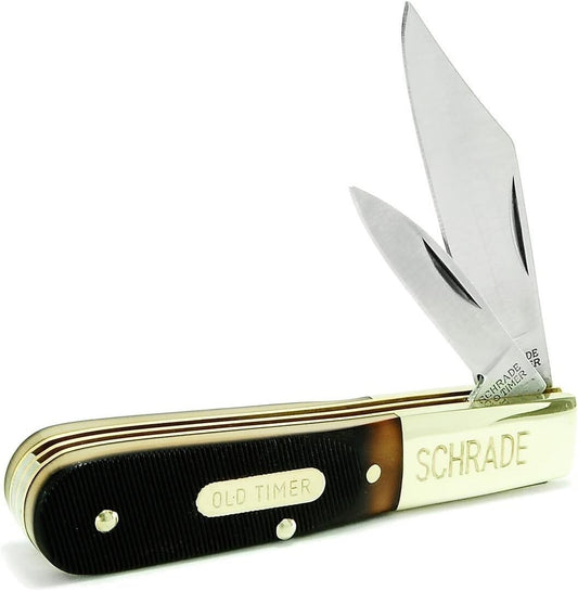 Schrade Old Timer Barlow Vintage Retro Pocket Knife 2 Blades Sharp Carbon Steel