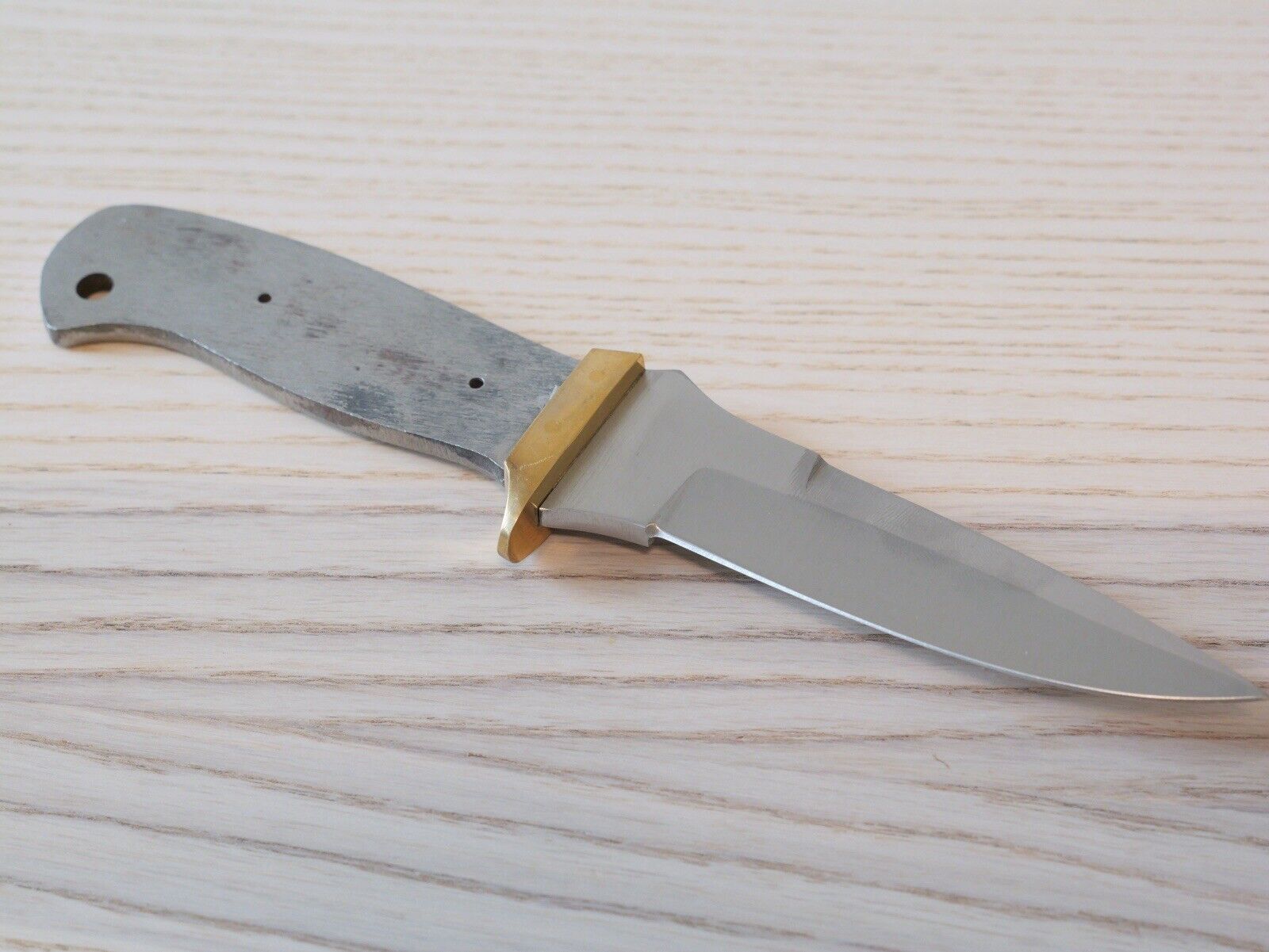 8” Blank Knife Hand Forged Carbon Steel Double Edge Brass Guard