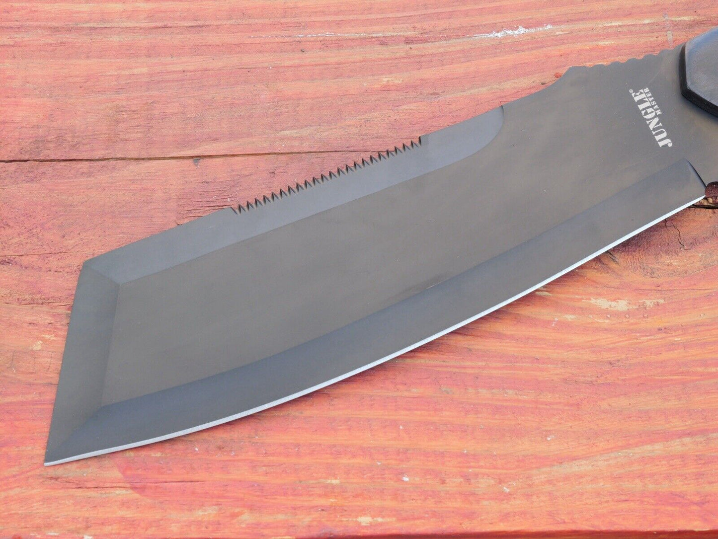 16” Cleaver Machete Full Tang Wood Handle Sawback Heavy Duty Bushwhacker Chopper