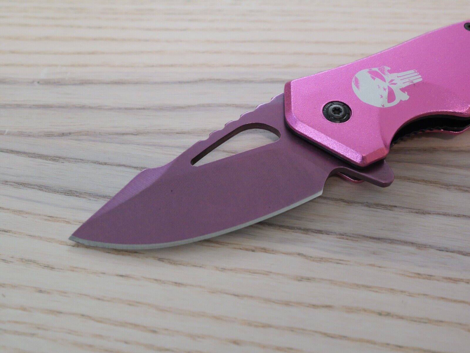 Hot Pink Pocket Knife Spring Assisted Black Ladies Self Defense Girly Full Size