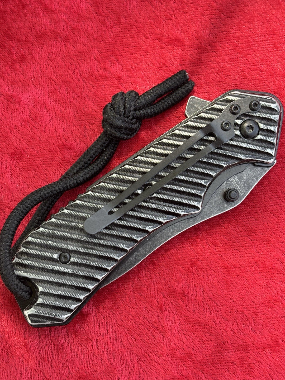 Full Size Pocket Knife Heavy Duty Black Spring Assist All Metal Extreme Grip Edc