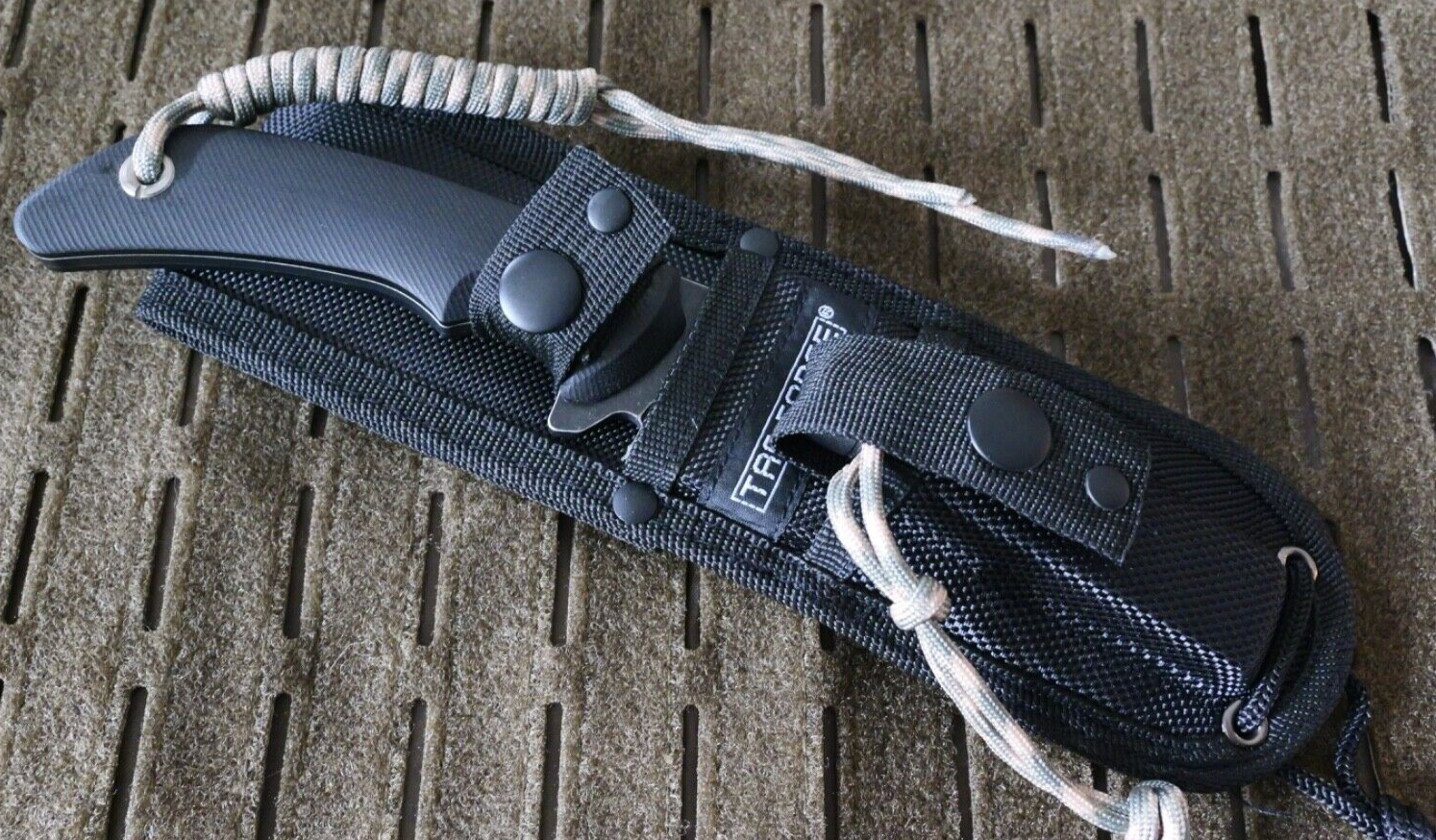 9" Fixed Blade Bushcraft Tactical Knife Full Tang 7Cr17 Steel Lanyard Firestick