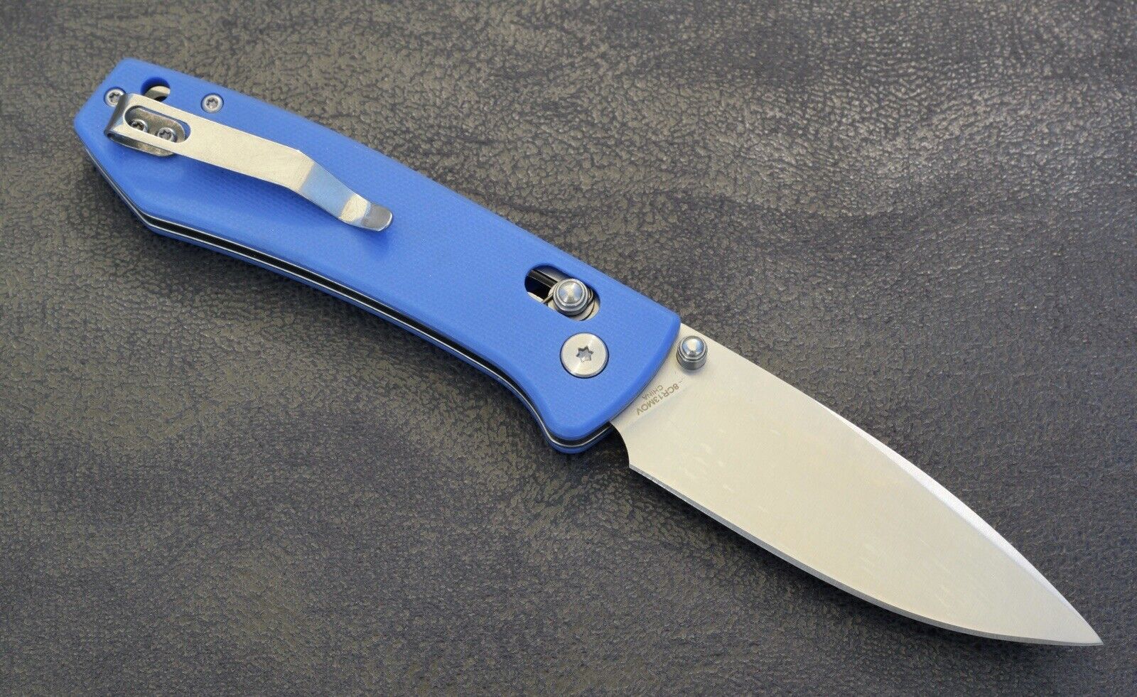 Full Size Folding Pocket Knife Blue Axis Lock Edc Knife Deep Carry Clip 8CR13