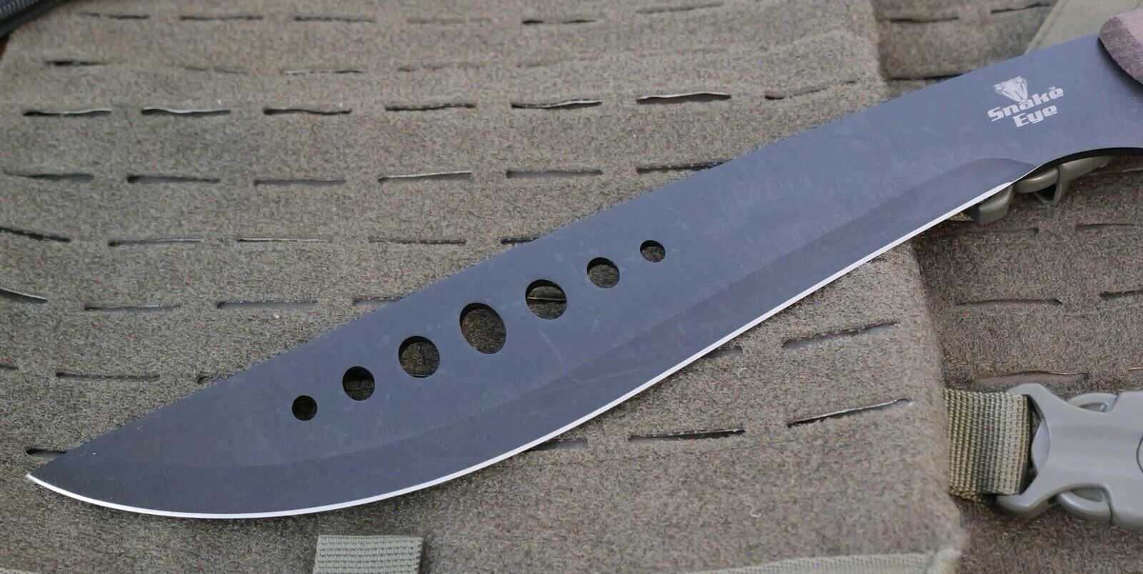 18” Machete Black Kukri Full Tang Sheath Heavy Duty Sharp Stealth Wood Handle