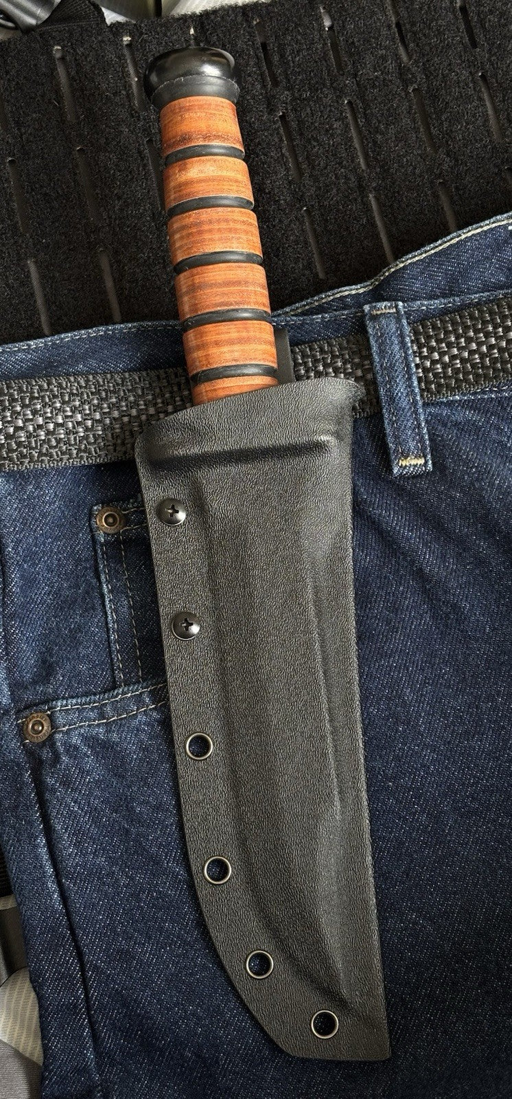 13” Tanto Combat Knife Military Marines Kydex Sheath Horizontal Carry Black Kbar