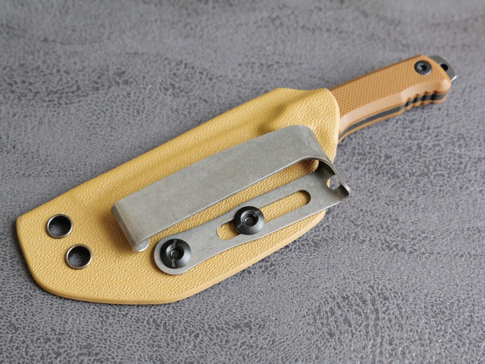 12cm Fixed Blade Knife Kydex Sheath Full Tang Back Pocket Clip Horizontal Carry