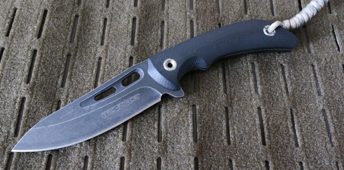 9" Fixed Blade Bushcraft Tactical Knife Full Tang 7Cr17 Steel Lanyard Firestick