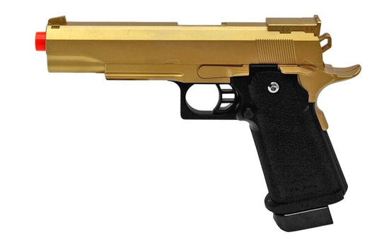G6 Spring Airsoft Pistol Gold Full Metal 310 Fps 6mm Bbs Ukarms 15rd Magazine