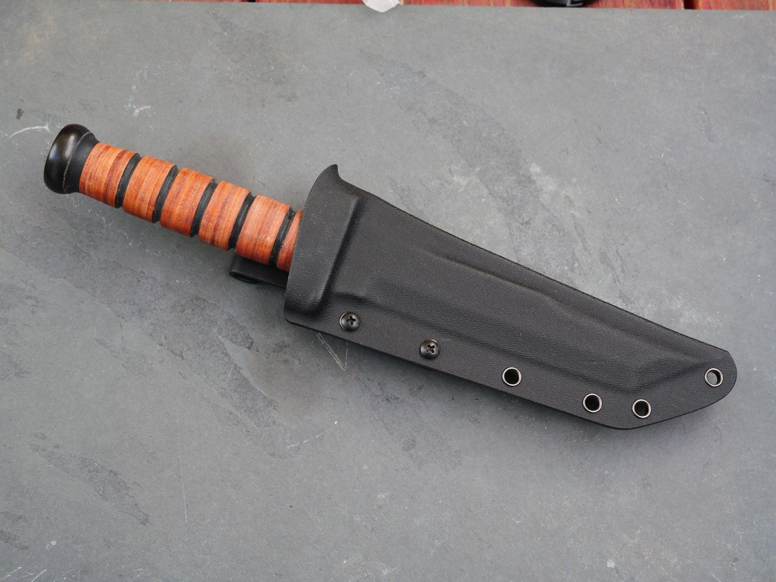 13” Tanto Combat Knife Military Marines Kydex Sheath Horizontal Carry Black Kbar