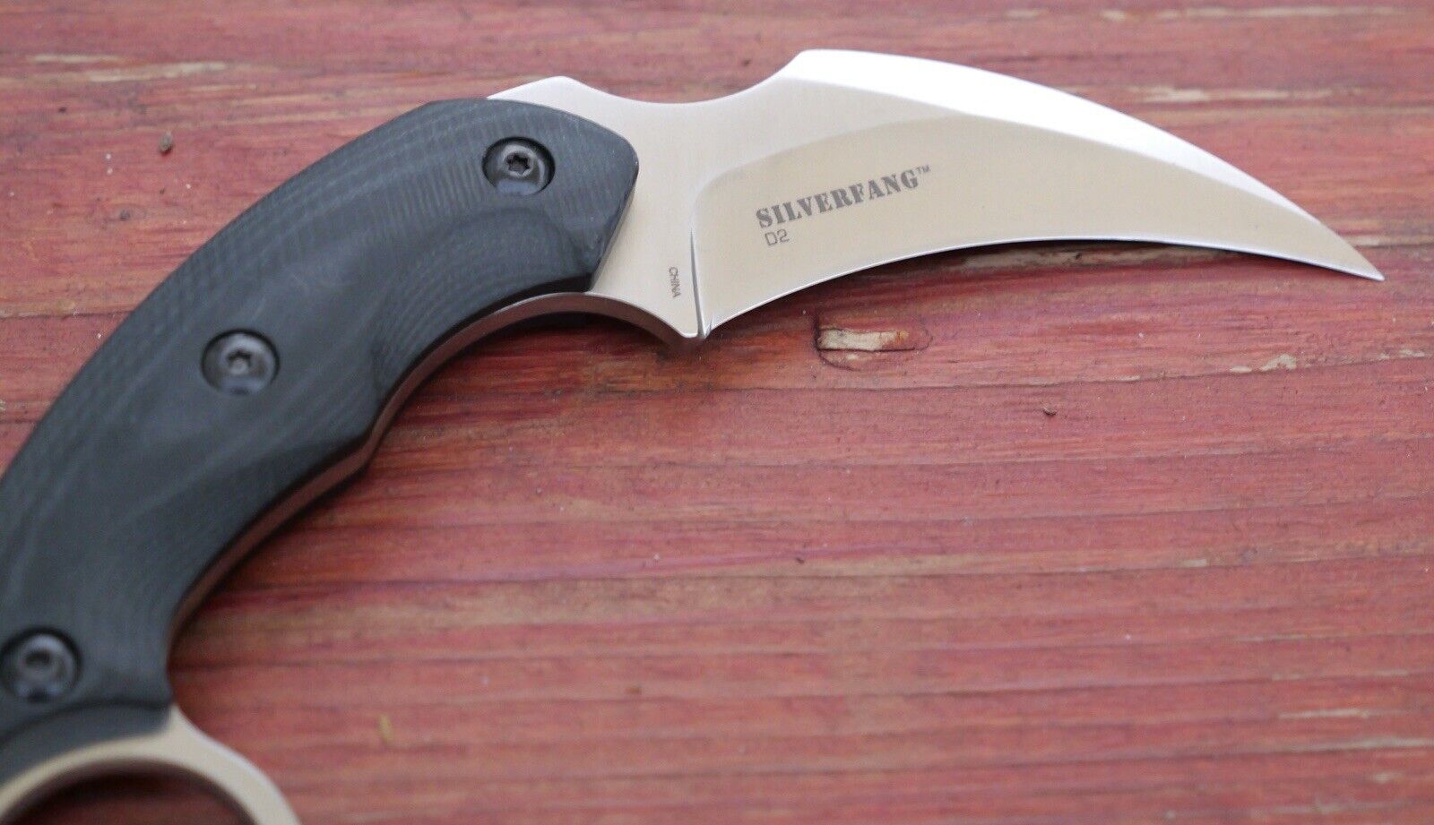 7” D2 Steel Karambit Kydex Sheath Full Tang Carbon Fiber Handle Horizontal Carry