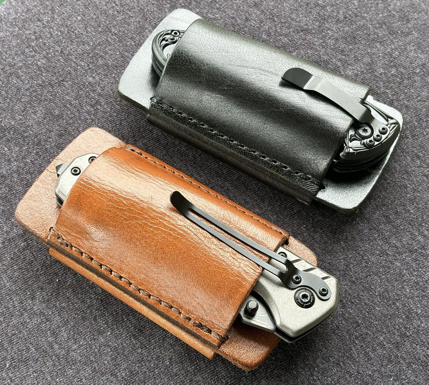 Horizontal Carry Pocket Knife Sheath Holster Tactical Full Size Knife Pouch 5”