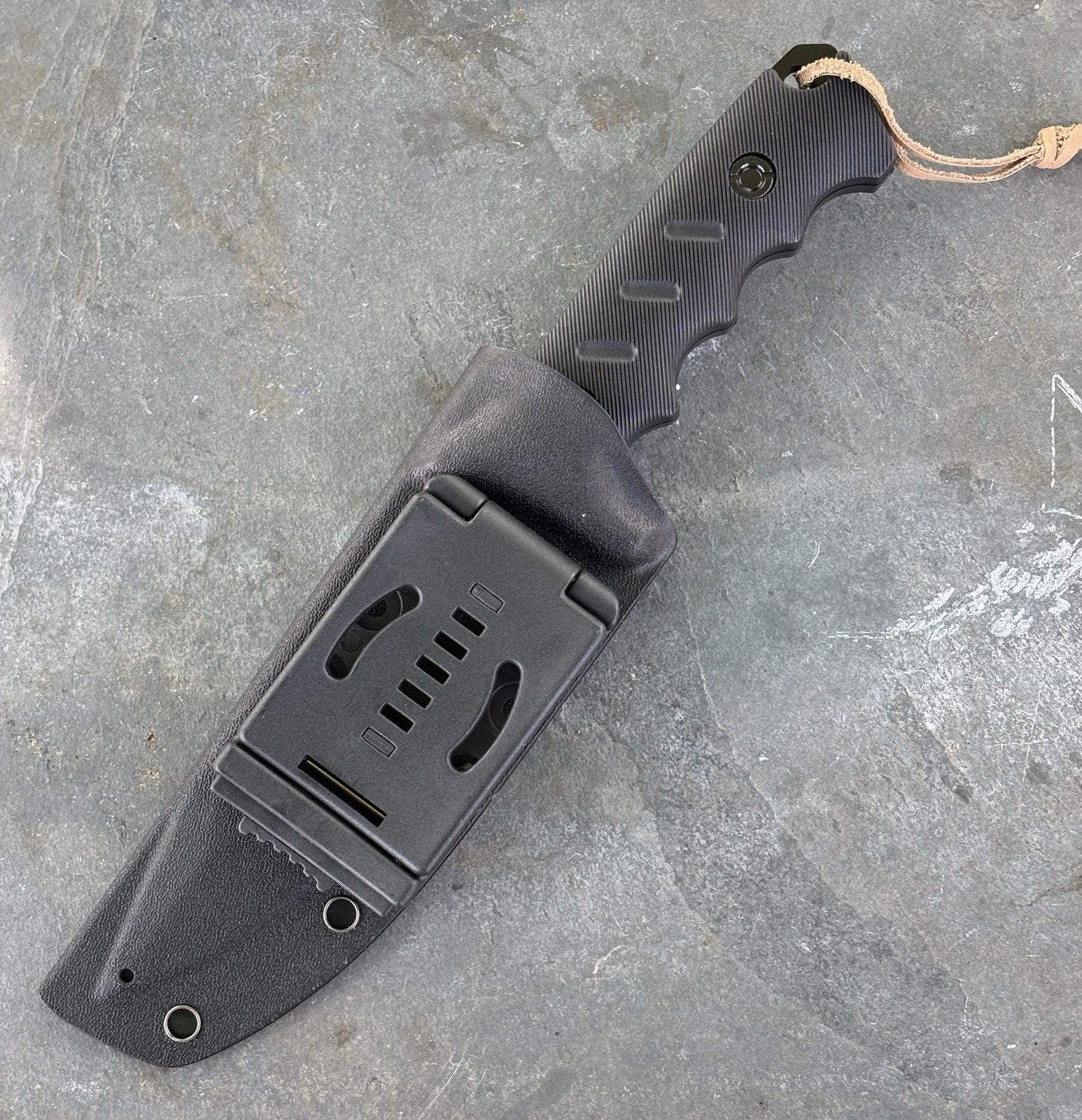 27cm Fixed Blade Knife Army Military Full Tang 5mm Thick Stealth Black Blade