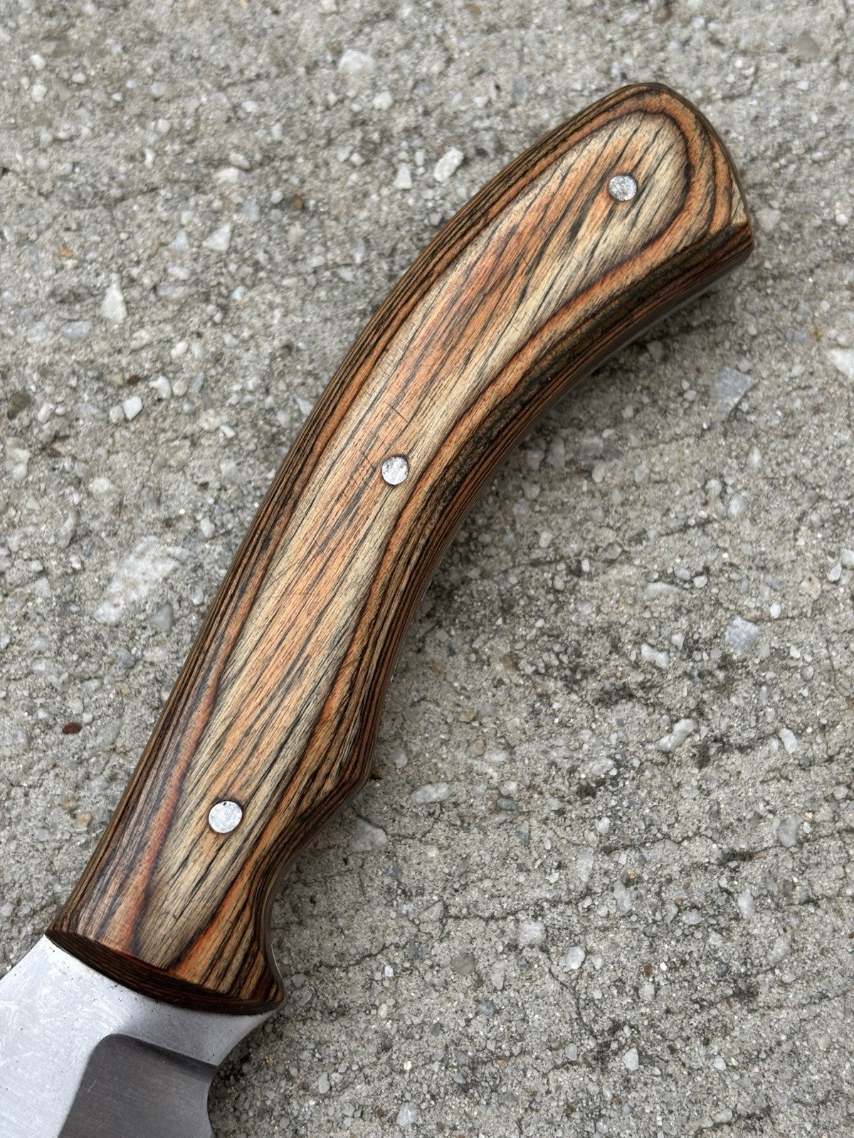 8” Fixed Blade Knife Full Tang Wood Handle Leather Sheath Hand Forged Sharp