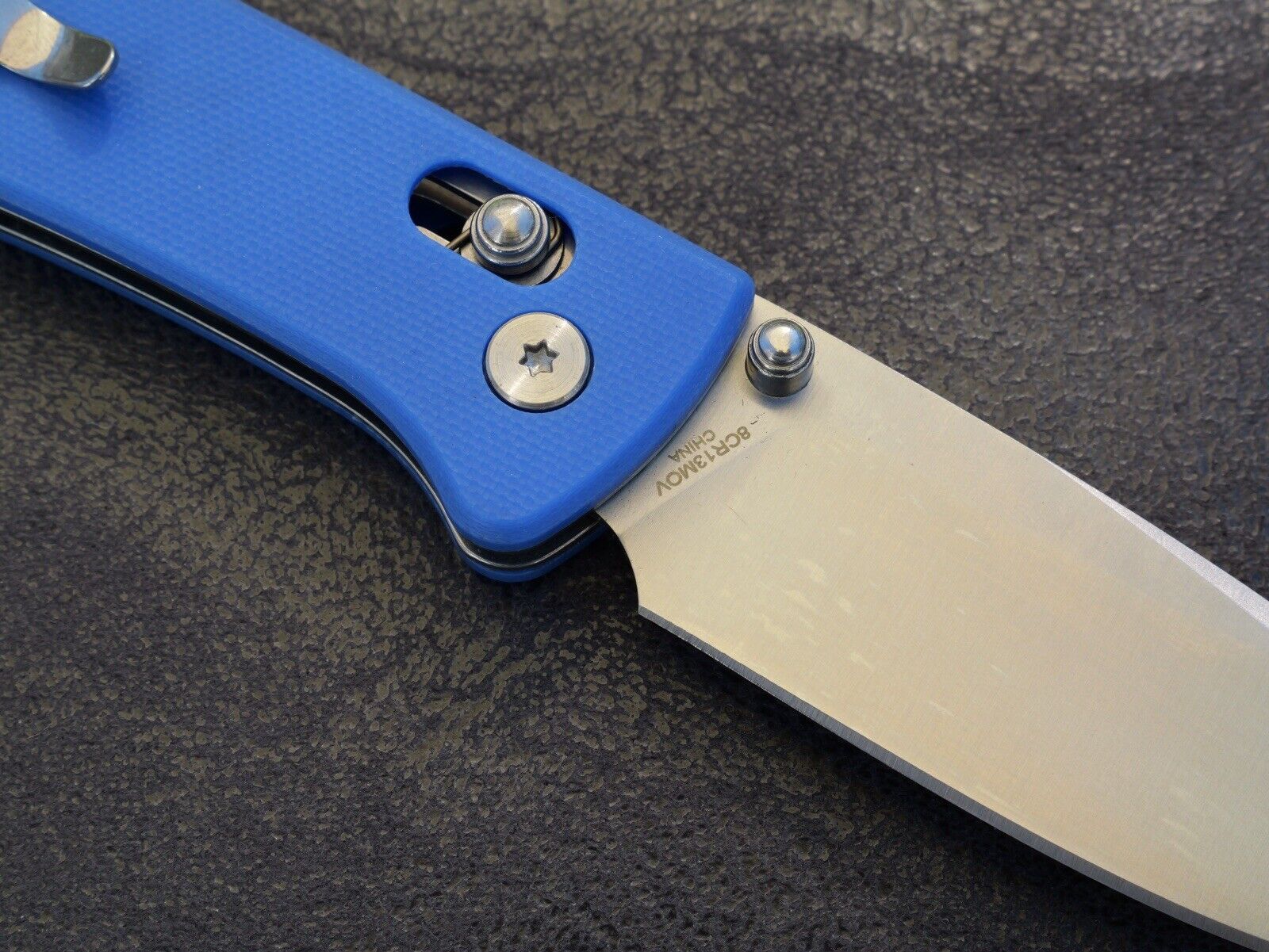 Full Size Folding Pocket Knife Blue Axis Lock Edc Knife Deep Carry Clip 8CR13