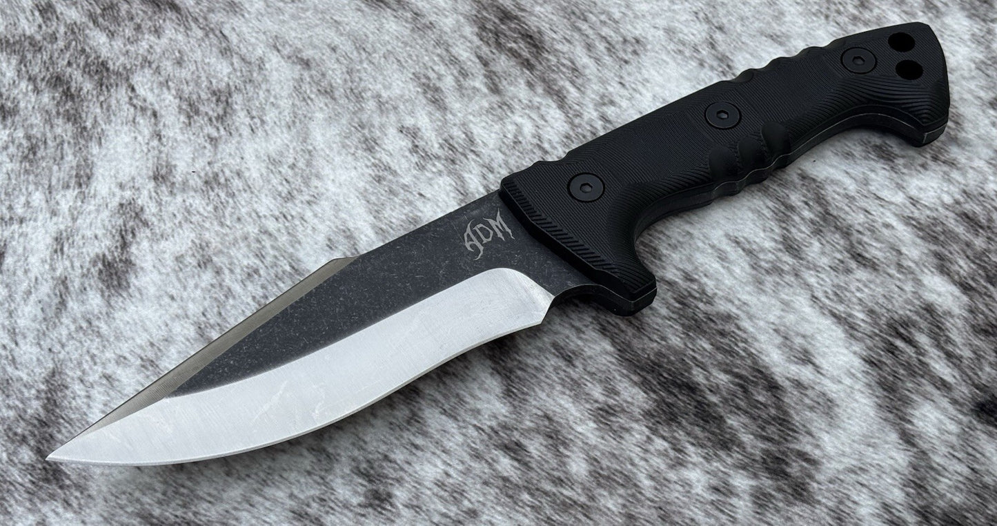 29cm Fixed Blade Knife Hard Sheath Belt Loop Full Tang Heavy Duty Sharp Black