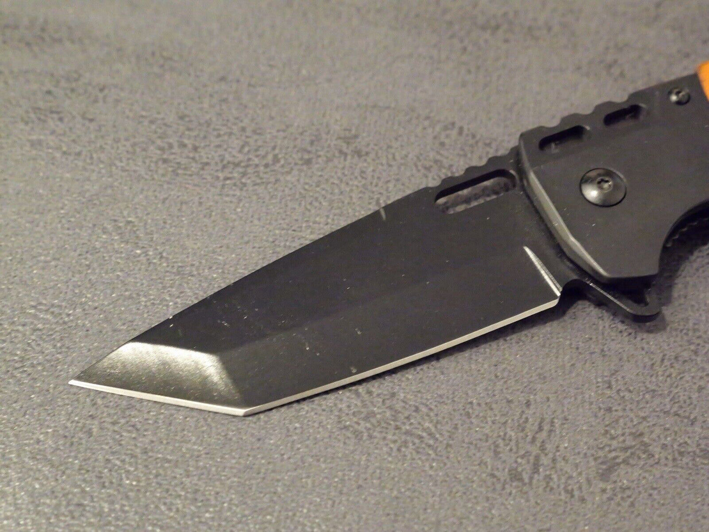 Full Size Pocket Knife Modern Design Spring Assist Tanto Wood Black Pocket Clip