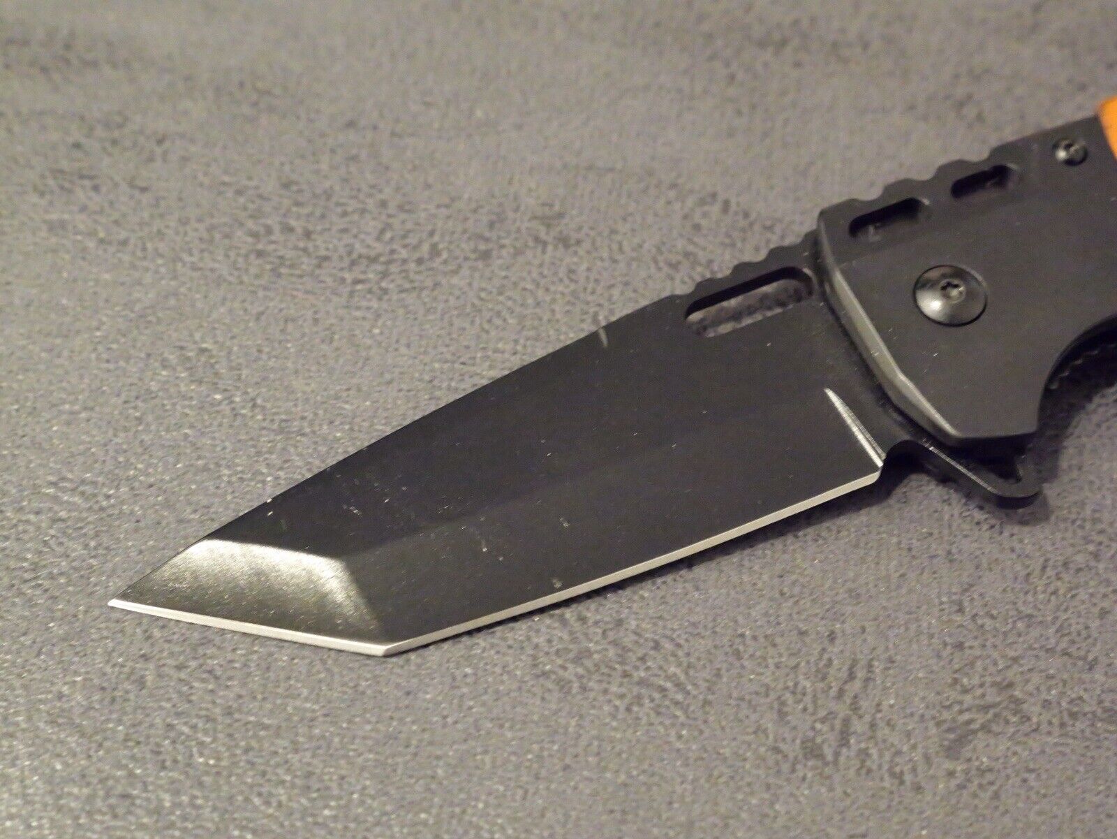 Full Size Pocket Knife Modern Design Spring Assist Tanto Wood Black Pocket Clip