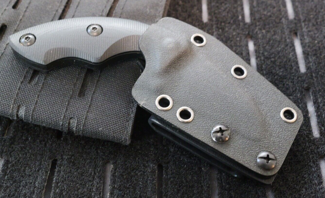 Stealth Black Fixed Blade Knife Mini Combat Knife 5" D2 Kydex Swat Tactical edc
