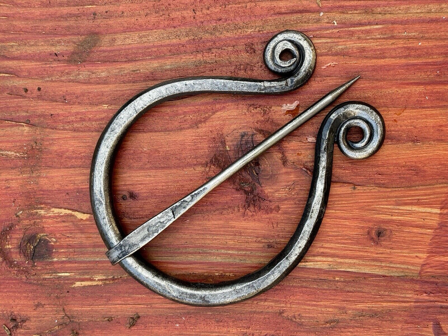 Medieval Cloak Pin Brooch Iron Hand Forged 3inches Heavy Duty Blacksmith Thick