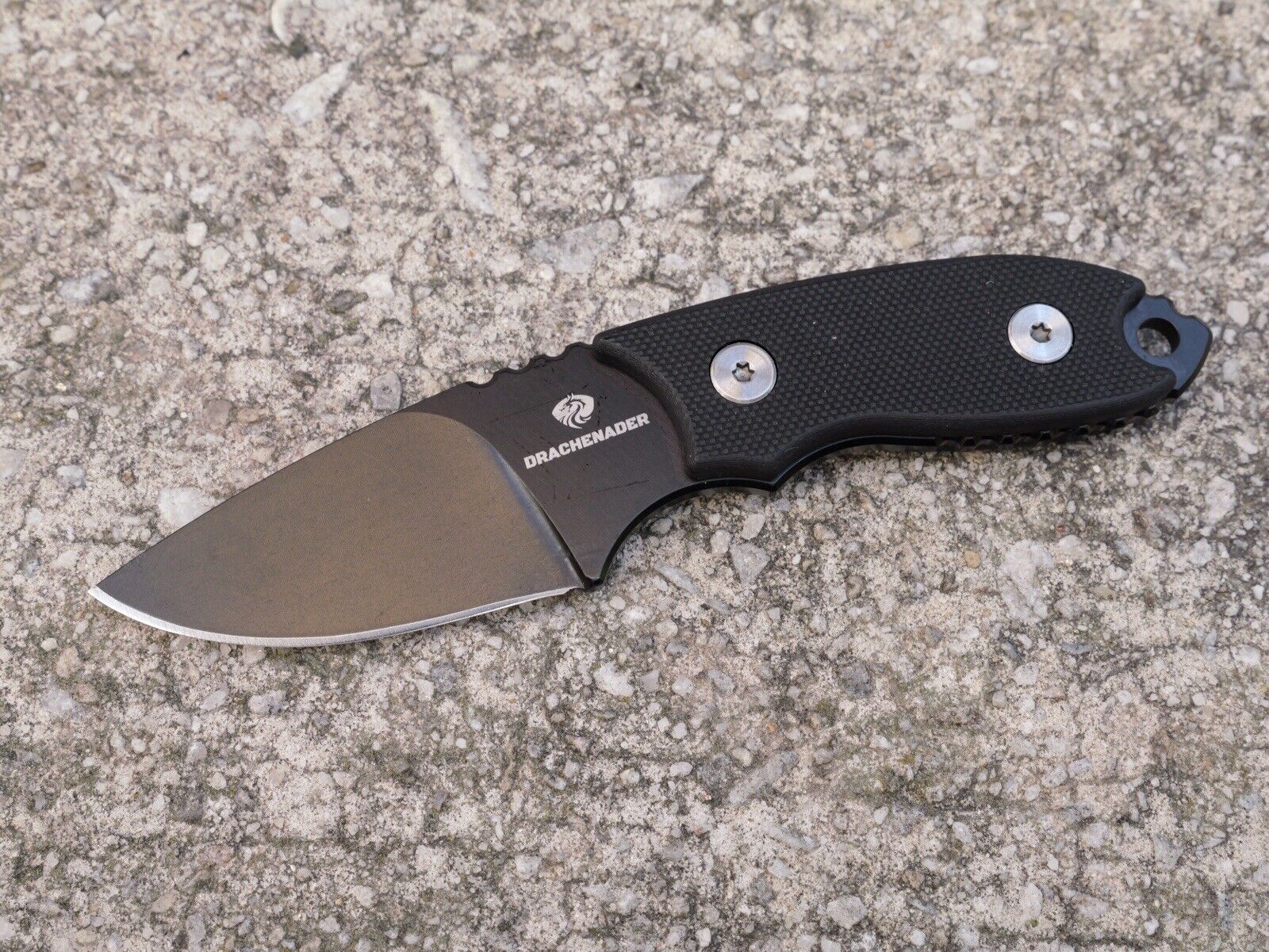 Neck Knife Conceal Carry 14cm Stealth Black Horizontal Carry Belt Clip D2 Steel 